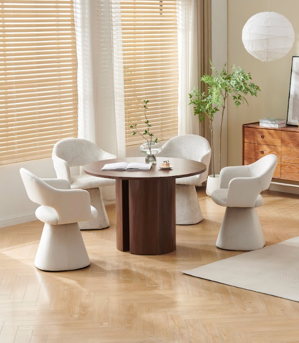 Table à manger Victoria travertin céramique ⌀ 110cm
