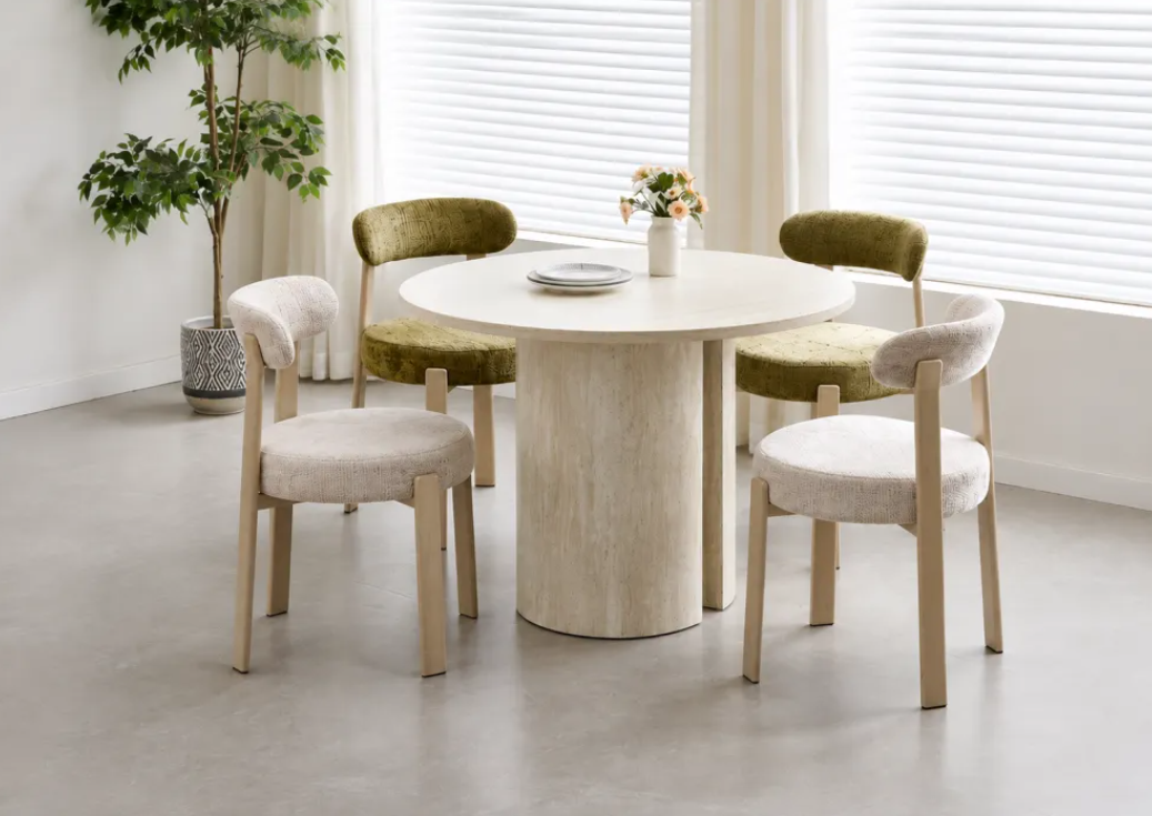 Table à manger Victoria noyer MDF ⌀ 110cm