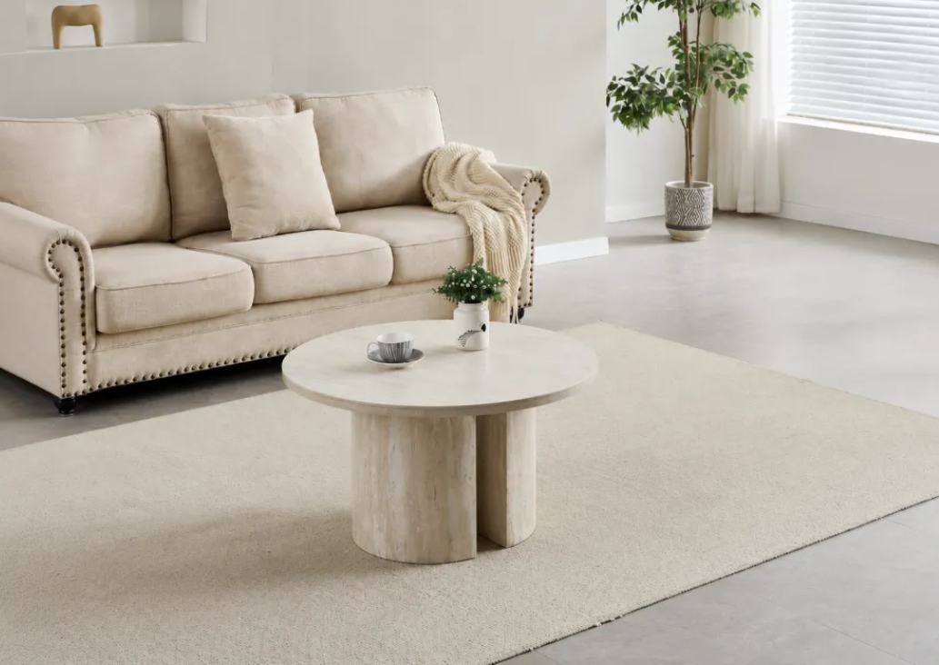 Table basse Victoria noyer MDF ⌀ 90cm