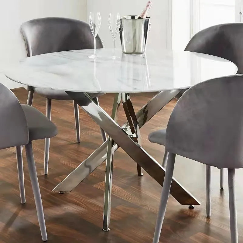 Table à manger Olivia ronde pied chrome