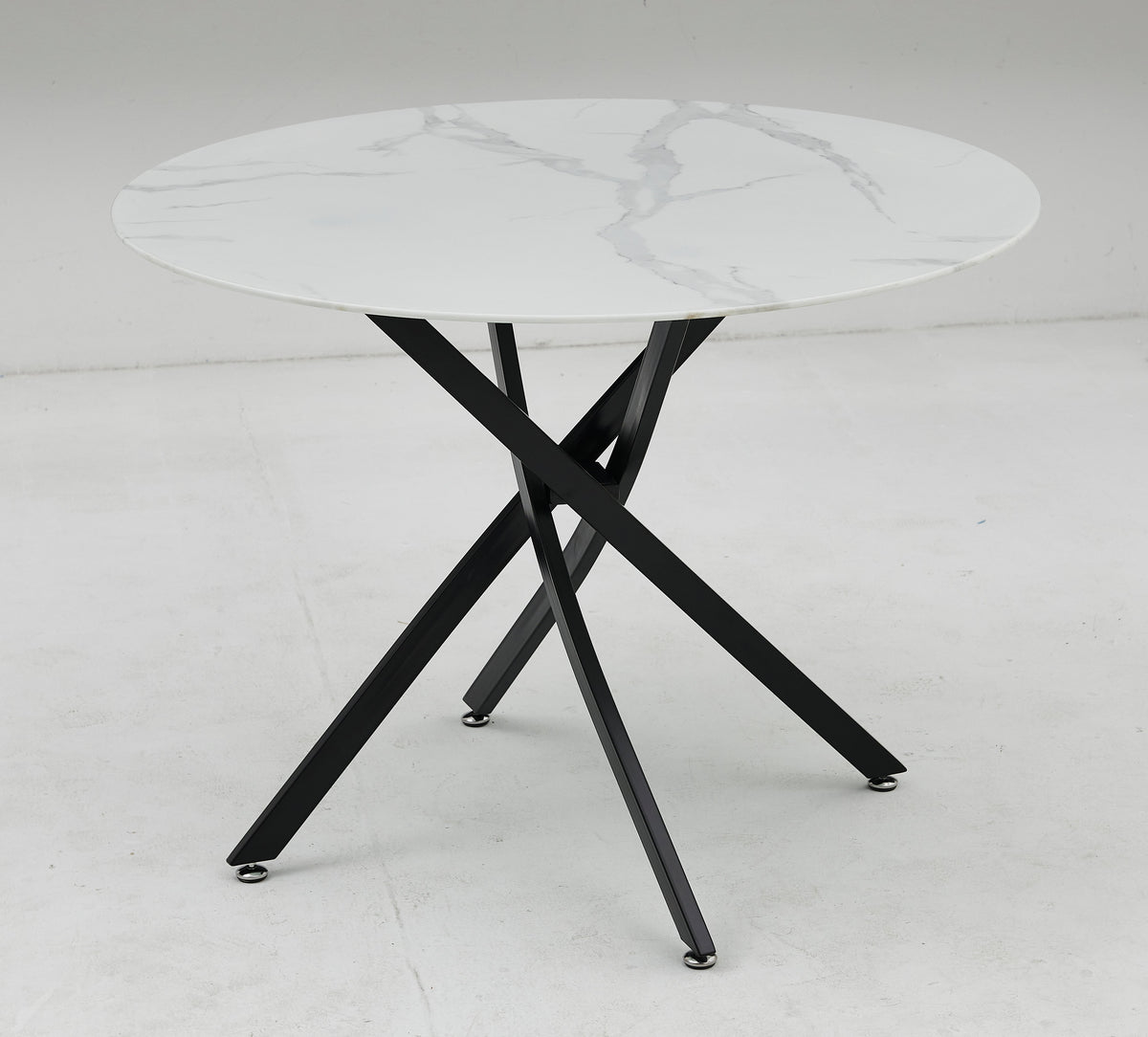 Table à manger Olivia ronde pied chrome