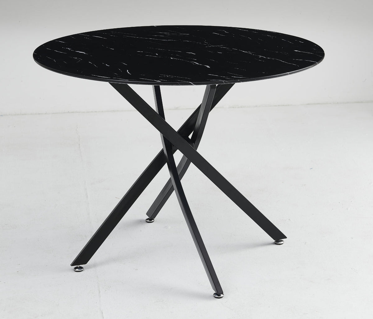 Table à manger Olivia ronde pied chrome