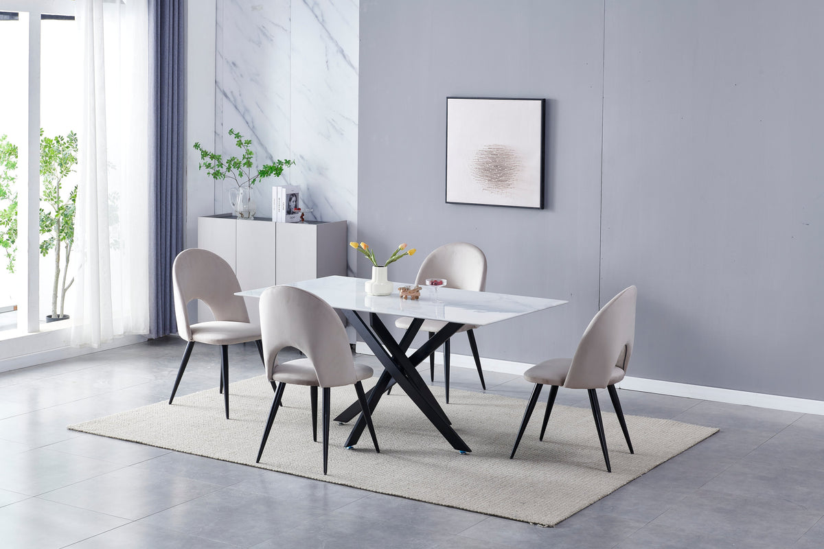 Table à manger Olivia pied doré 150cm