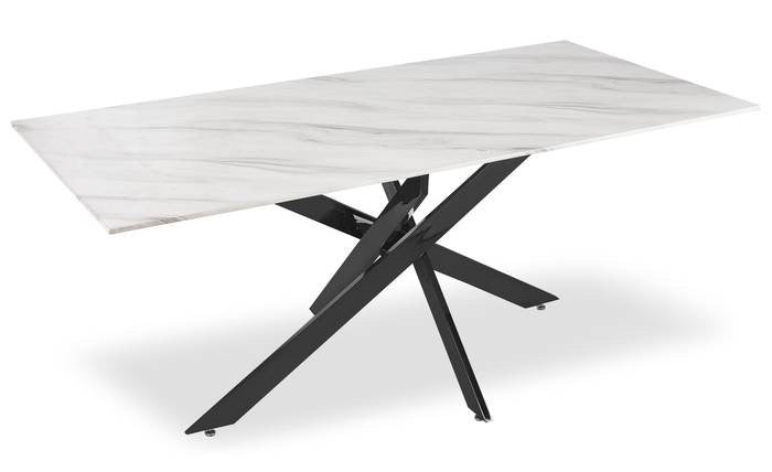 Table à manger Olivia pied transparent doré 150cm