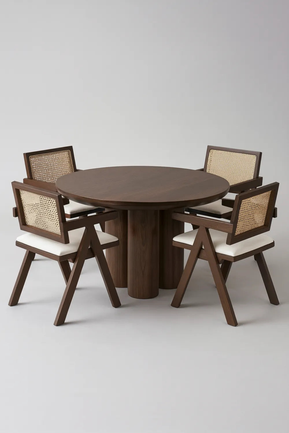 Table à manger ronde Maya MDF travertin ⌀ 110cm
