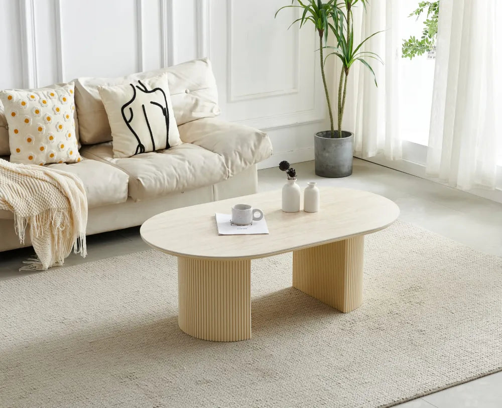 Table basse Calypso céramique travertin 120cm