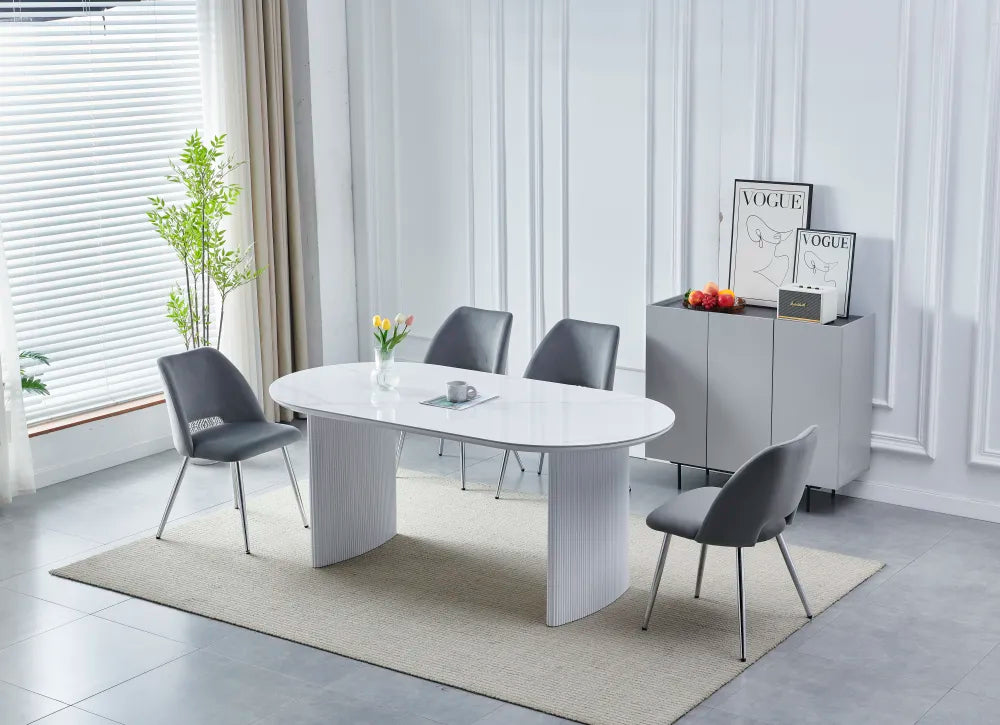 Table à manger Joséphine céramique travertin 180cm