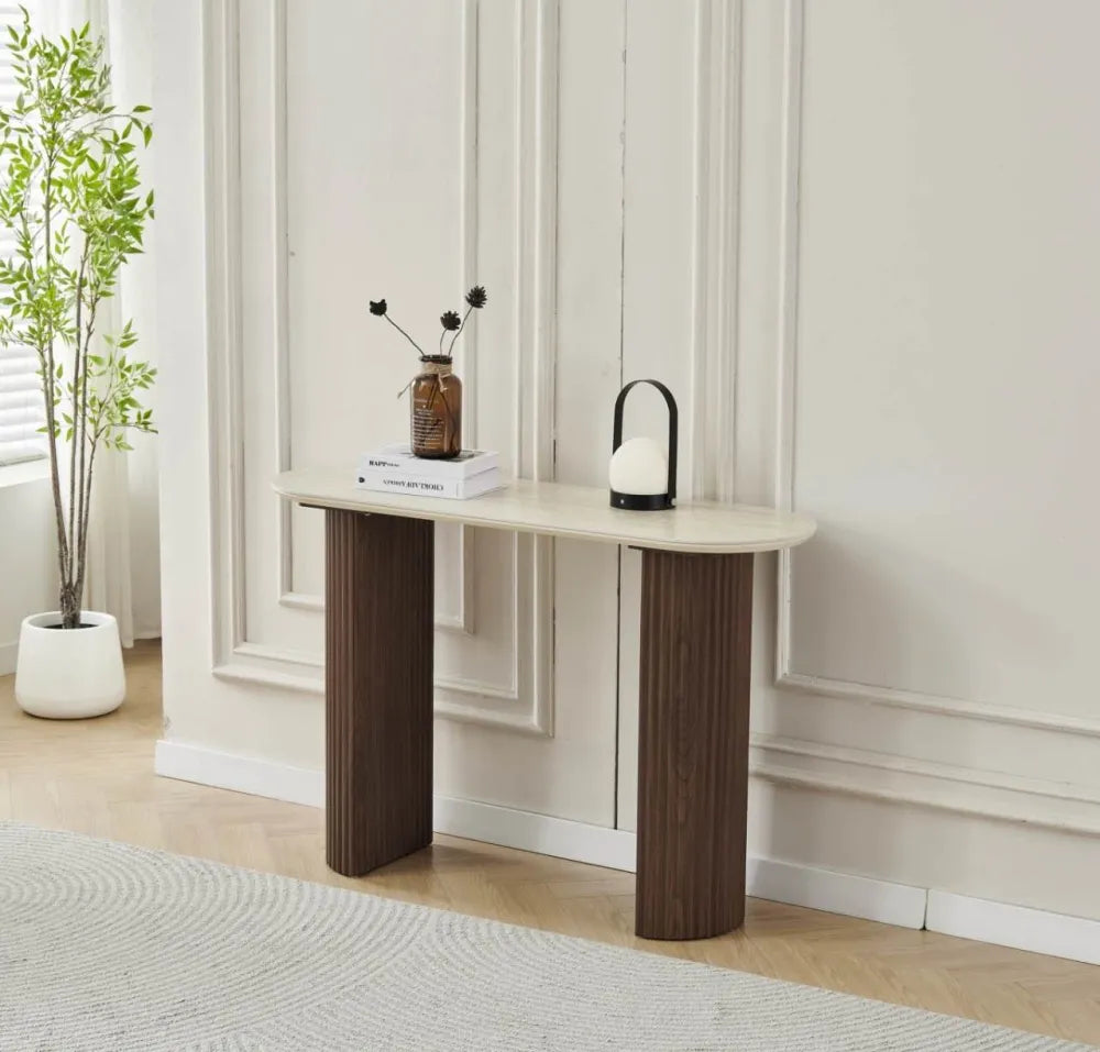 Console Calypso céramique travertin 120cm