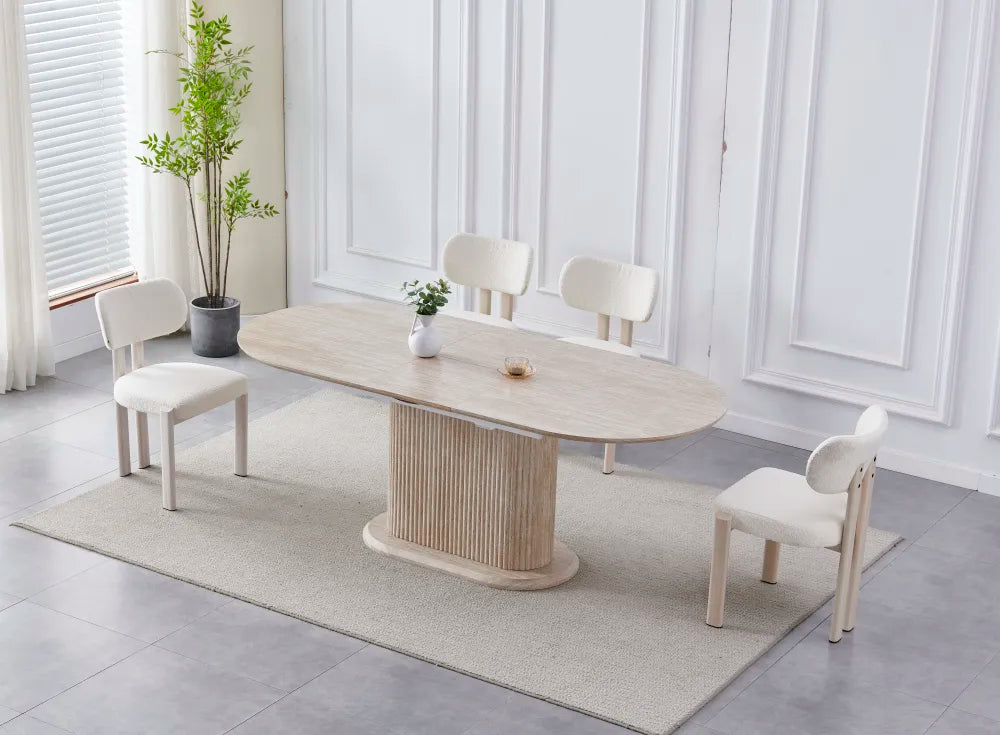 Table à manger à rallonge Vanessa céramique noyer 160-200cm
