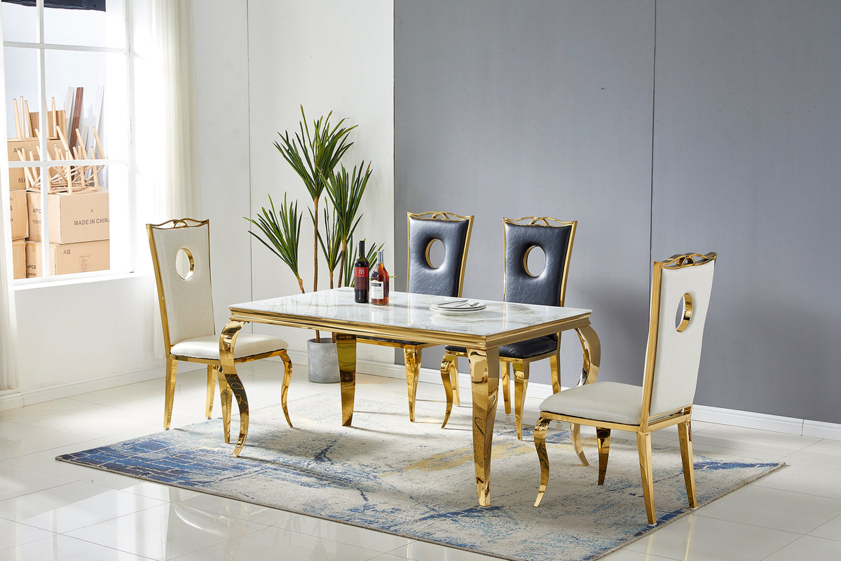 Table à manger Baroque chrome