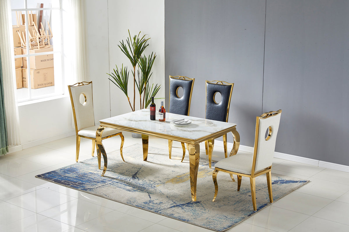 Table à manger Baroque chrome