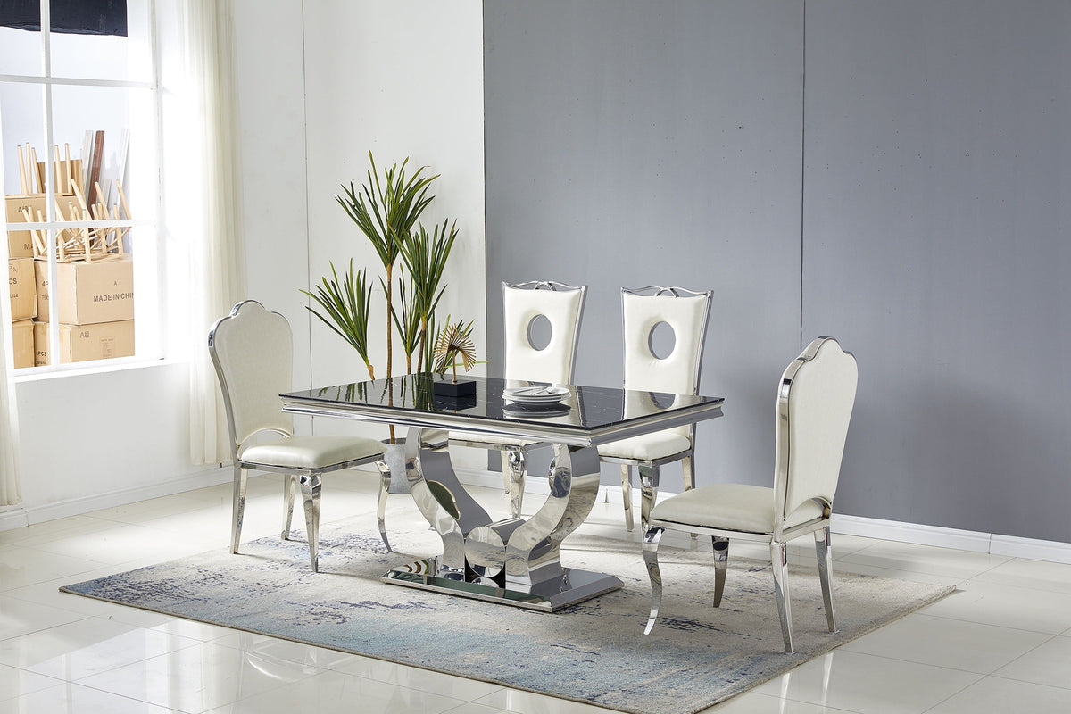 Table à manger Trophée pied chrome