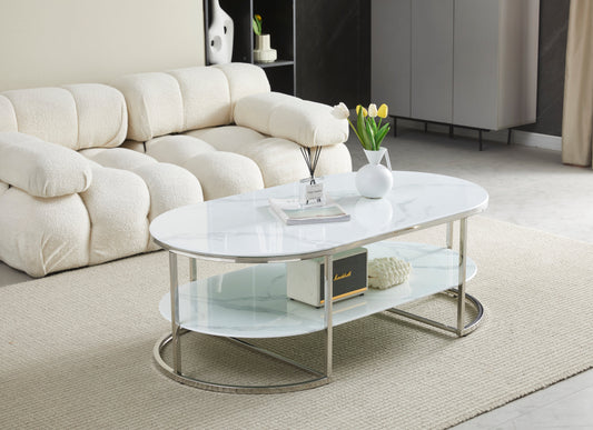 Table basse Leila chrome 130cm