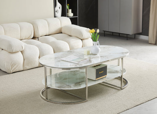 Table basse Leila chrome 130cm