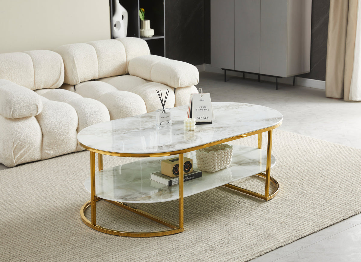 Table basse Leila doré 130cm