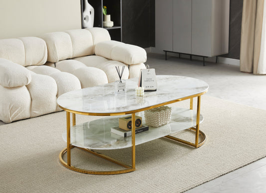 Table basse Leila doré 130cm