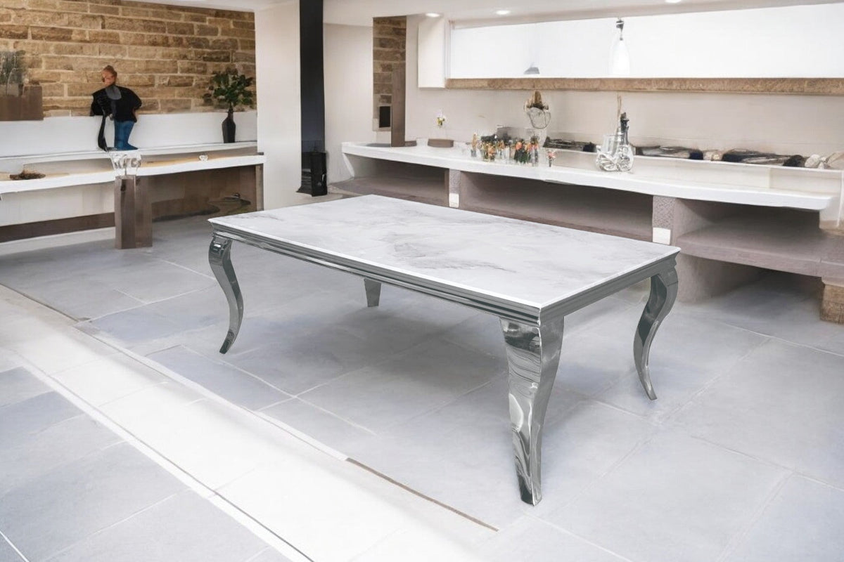 Table basse Baroque pied doré 120cm